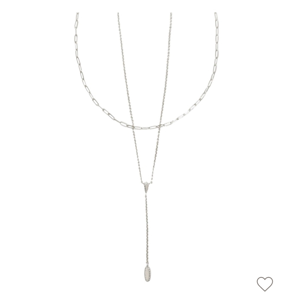 Kendra Scott Jaimee Elegant Rhodium Over Brass Multi-strand Necklace